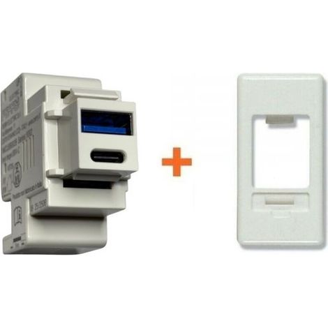 Perry presa USB A + C 3A compatibile Gewiss System bianca - 1MCUSB002B