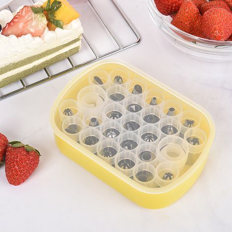 27-teiliges Küchen-Set aus Edelstahl mit Spritztüllen zum Dekorieren von Kuchen und Gebäck sowie Cupcakes (1/5)