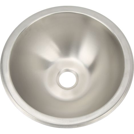 Évier camping-car rond en acier inoxydable 304 brossé, lisse et gain de place, pour camping-car, bateau et fourgon. (1/5)