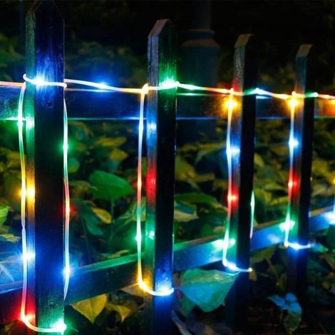 Guirlande lumineuse LED - Tube lumineux RGB 12 m 100 LEDs - Solaire - IP55 - Multicolore (1/4)