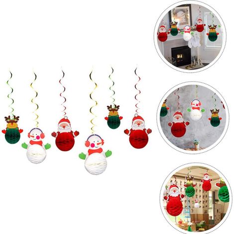 6-teiliges Set wabenförmiger Weihnachtsornamente, Hängende Dekoration für Baum, Wand, Fenster, Partys, Feiern, Vielseitige Dekoration