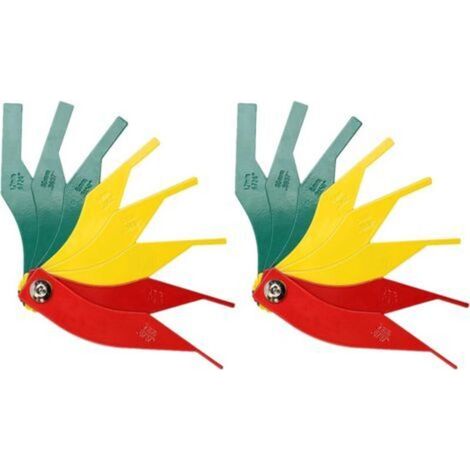 Lot de 2 jauges d'épaisseur de garnitures de frein, ensemble 8 en 1, code couleur/SAE et métrique/outil de mesure robuste pour garnitures de frein (1/3)