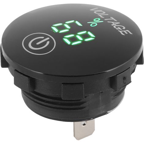 DC 12V–24V LED-Voltmeter mit Ein-Tasten-Bedienung, schwarzem Gehäuse, universell einsetzbar für Auto, LKW, Motorrad, Schiff, ATV, Wohnmobil, Traktor (1/5)