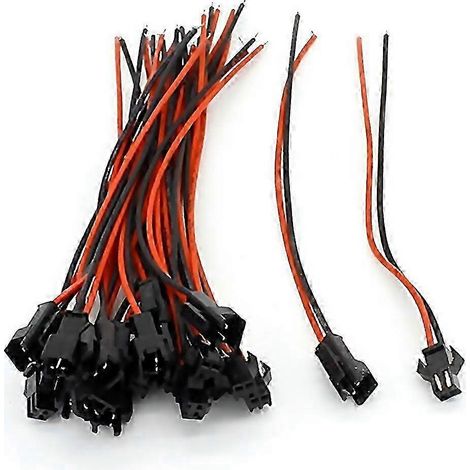 25-26 Pour 50 paires de connecteurs JST SM 2 broches mâles/femelles de 15 cm de long pour bandes LED (1/4)