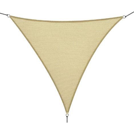 Dreieckiges Sonnensegel, 4x4x4 m, Polyethylen hoher Dichte, UV-beständig, sandfarben, für Garten, Terrasse (1/5)
