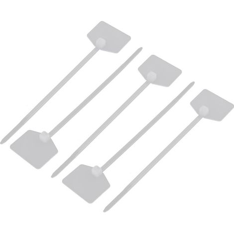 5 bridas de nailon autoblocantes de 3×120 mm, etiqueta blanca para cables, conectores para marcar cables.