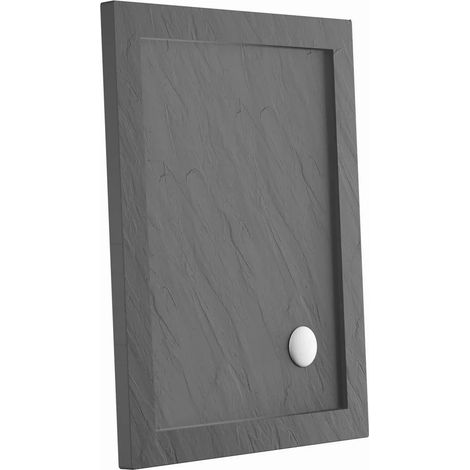 Receveur de douche rectangulaire 70x100cm Acrylique noir effet pierre Hauteur 4cm Mod. Petra