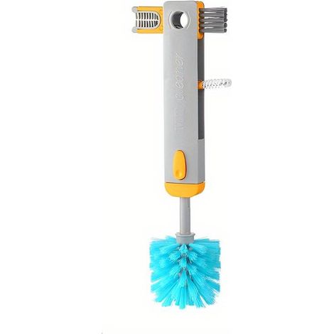 Goupillon multifonction 4 en 1 pour nettoyage - Brosse pour goulots de bouteilles, tasses et joints