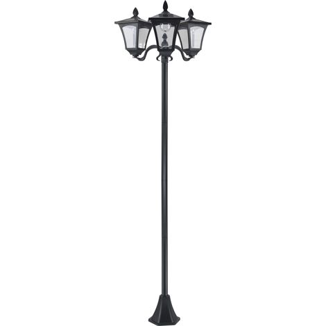 Outsunny LED-Solar-Stehleuchte für den Außenbereich mit 3 Schirmen, H. 182,5 cm, IP44