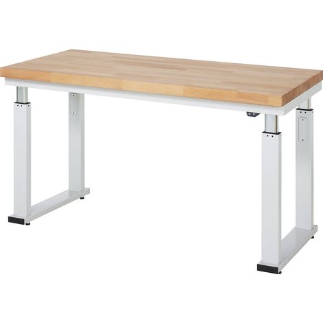Établi adlatus RAU 600 réglage électrique de la hauteur plateau hêtre massif 1500 mm x 700 mm (1/5)
