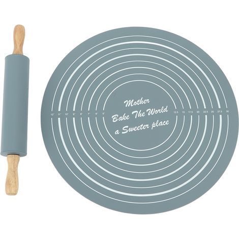 HEEPDD Grand Rouleau en Silicone pour L'offensive et Ensemble de Tampons à Pâtisserie, éléments de Cuisine Nécessaires pour le Bricolage, la Pizza et les Gaufres (GREY). (1/4)