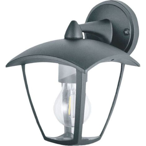 TRADE SHOP - Applique Lanterna Da Parete Per Giardino Facciate Lampada Da Muro E27 Ip44 819wb-b232 - Grigio Scuro (1/5)