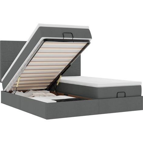 Maison Exclusive - Estructura cama otomana colchones tela gris os