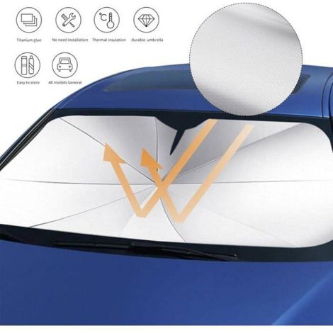 1 Parasol Pliable, Tige Flexible 360°, Matériau Composite, Pour Pare-Brise Avant, Universel (1/4)