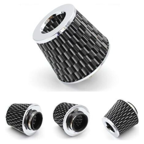 Filtre à air conique universel à clipser pour admission d'air froid 3 pouces, filtre lavable, filtre conique à haut débit, diamètre de bride 3 pouces, noir (1 pièce) (1/5)