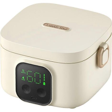 Wiederaufladbare, tragbare, wasserlose elektrische Lunchbox, 500 ml Speisenwärmer mit LCD-Bildschirm und kabellos. (1/5)