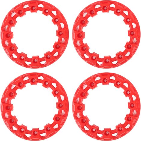 Set di 4 pezzi di coprimozzo per ruote ATV da 6 pollici, decorazione in plastica per pneumatici, protezione cerchio universale per Go Kart, colore rosso