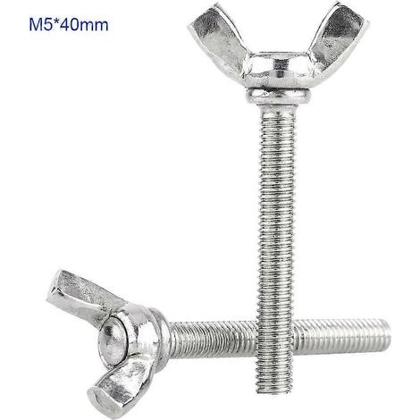 Lot de 5 vis papillon à ailettes en acier inoxydable 304 (M5  40 mm) (1/2)
