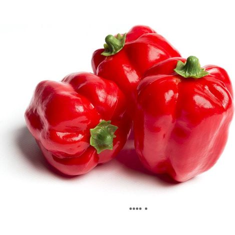Poivron Rouge artificiel en lot de 3 en Plastique soufflé H 110x85 mm (1/3)