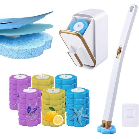 Brosse WC Jetable Recharge Baignoire Barre de Toilette Avec 36 Remplissages pour Nettoyeur de (1/5)