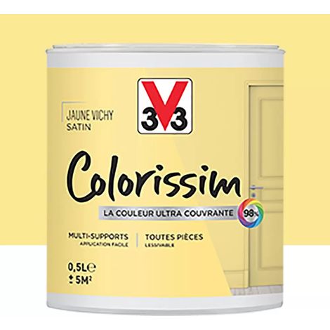 Peinture Multi-supports V33 Colorissim Satin Jaune Vichy 0,5 L