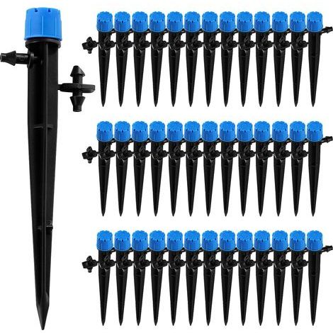 Pack of 40 8-hole garden sprinklers, drip irrigation system, 4/7" hose, blue, 13 cm (1/5)