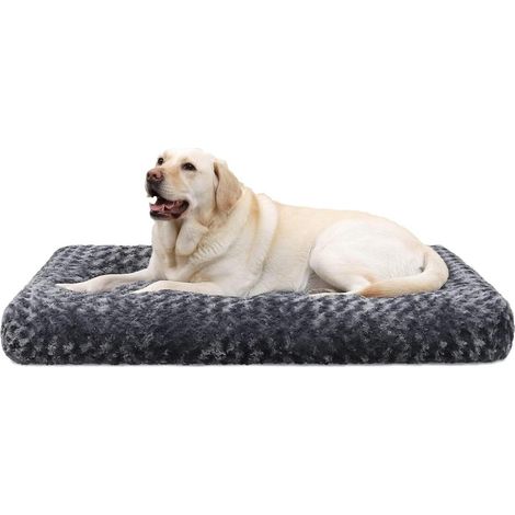 Hundebett für große Hunde, waschbar, rutschfest, atmungsaktiv, dunkelgrau 90x60cm (1/5)