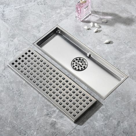 Piletta doccia con coperchio 2 in 1 30x11 cm Soffione doccia in acciaio inox