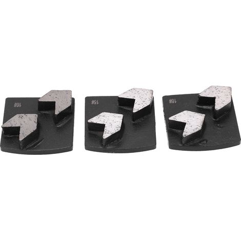 Lot de 3 blocs diamantés queue d'aronde dent de flèche noirs pour polissage béton ciment (1/5)