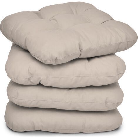 Lot de 4 coussins de chaise Beautissu Lisa, 48 x 48 x 8 cm, taupe (1/5)
