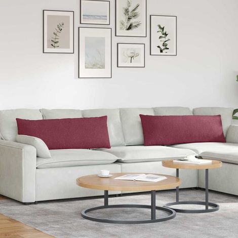 Sofakissen 2 pcs Weinrot 120 x 40 cm Stoff
