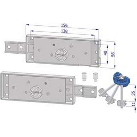 1PZ COPPIA SERRATURA LATERALE D.MAPPA PER SERRANDA CON CATENAC. PIEGATO 2235 - DX/SX ACCOPPIATE KA (2235XZB4508AB3XXKA)