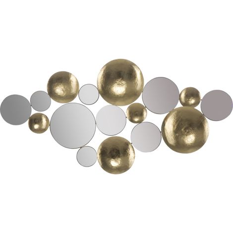 Décoration Murale en Métal "Miroirs" 118cm Or