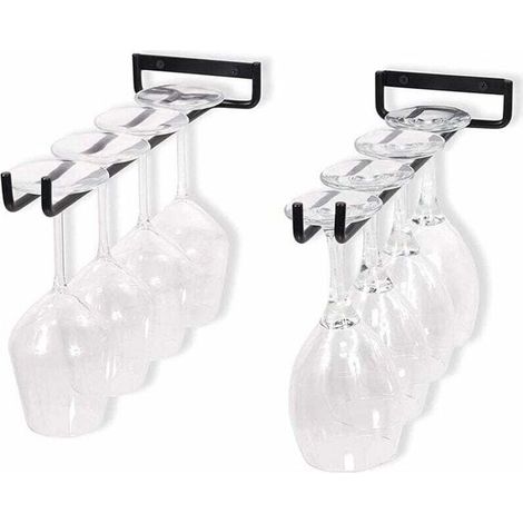 Lot de 2 Support de Verre Porte-Verres Suspendu pour Verre à Vin, Verre à Bière - 30cm (1/5)