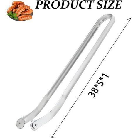 Pince À Barbecue - Acier Inoxydable - 38 Cm - Avec Roulettes - Résistante À La Chaleur - 1 Pièce (1/4)