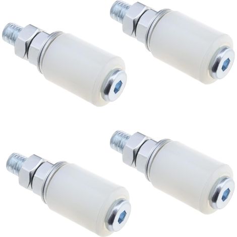 Lot de 4 roulettes en nylon pour porte coulissante, porte de grange - Accessoires pour portes coulissantes, portes électriques, garage, 27 x 35 mm (1/5)