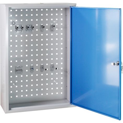 ADB Werkstatt Hängeschrank / Wandschrank aus Metall, mit 8-teiligem Hakensatz (1/5)