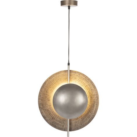 Lampara De Techo 41X11X48/200 Metal Niquel Envejecido/Dorado Antique (1/3)