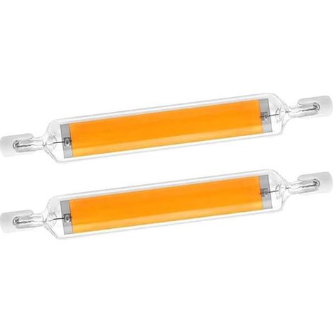 LED R7S 78 mm 10 W blanc chaud 3000 K, 500 lumens LED linéaire COB R7S J78, peut remplacer les tubes halogènes de 40 W ou 50 W, dimmable, paquet de 2. (1/5)