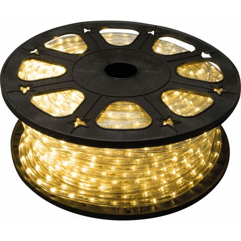 HQ-Power LED-Lichtschlauch 45 m, 36 LEDs pro Meter, warmweiß 3060 K, IP44, 360 Grad Beleuchtung, flexibel und kürzbar, für Innen- und Außenbereich, Deko- und Partybeleuchtung