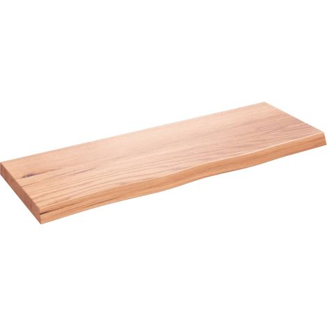 Étagère murale marron clair bois chêne massif traité (1/5)