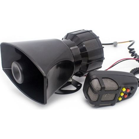 7 sons fort avertissement de voiture alarme Police feu sirène klaxon haut-parleur avec télécommande marron 12 V 100 W 1 pièce (1/4)