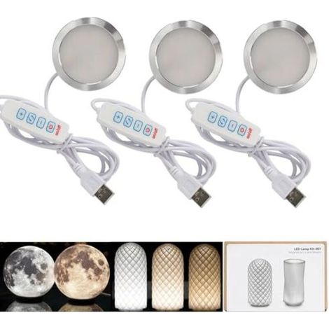 Lampadina LED 001 tricolore per kit di lampadine per stampa 3D Bambu Lab Makerworld, pezzi di ricambio, 5V, alimentazione USB, luce calda 3000K (1/5)