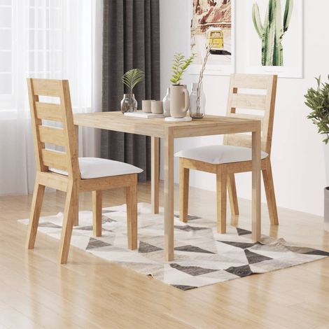 Mesa de comedor madera maciza de acacia 110x70x75 cm vidaXL (1/5)