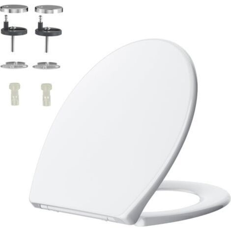 Abattant WC Clipsable avec Frein de Chute Cuvette Toilette Résistant à Fermeture Douce en Forme de O avec Abaissement Automatique Nano Glaze Couvercle de Lunette Universal Pour WC (1/5)