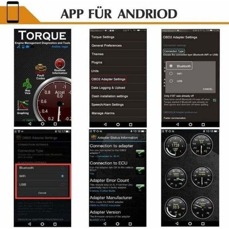 OBD2 Scanner - WiFi ELM327 - Diagnostic Automobile Universel - Compatible iOS Android Windows - 1 Pièce (1/5)