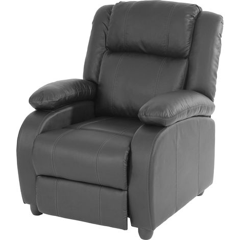 Sillón TV relax con reposapiés y reposabrazos en sintético negro 040002017 (1/3)