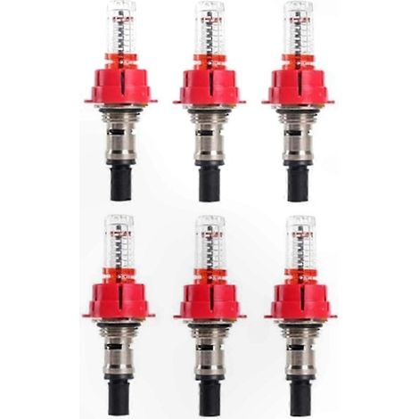 Lot de 6 débitmètres pour chauffage au sol avec fonction de contrôle visuel clair (1/4)