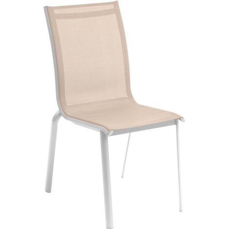 Stapelbarer Gartenstuhl Axant Leinen & Weiß (1/3)