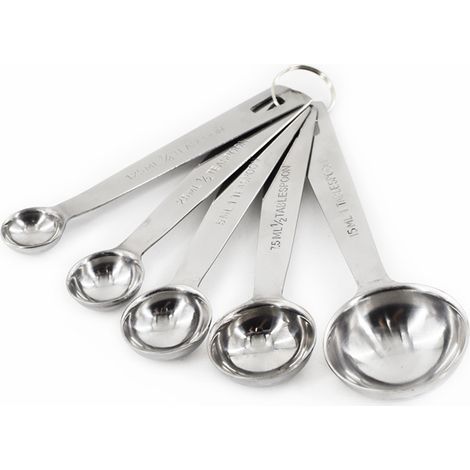 Messlöffel-Set aus silberfarbenem Edelstahl, Standardgröße